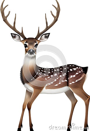 Close-up of a cute cartoon Marsh Deer Icon. Stock Photo