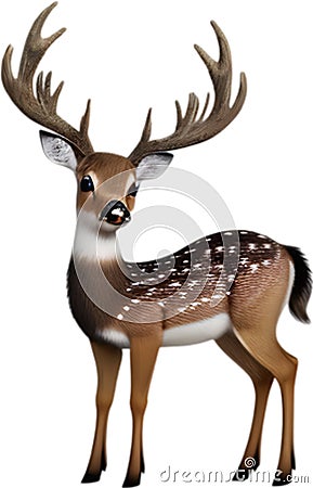 Close-up of a cute cartoon Marsh Deer Icon. Stock Photo