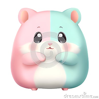 A cute hamster on a white background. AI-Generated. Stock Photo