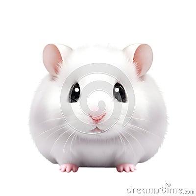 A cute hamster on a white background. AI-Generated. Stock Photo