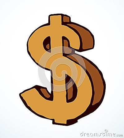 Vector drawing sign of dollar Vector Illustration