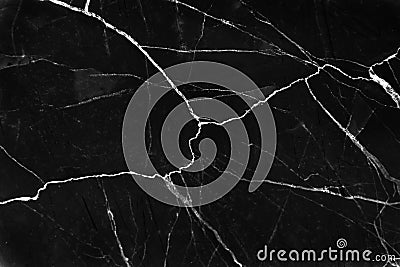 Dark black marble texture with white cracked wave patterns abstract for nature background Stock Photo