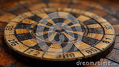 A close up of a dart board with numbers and arrows, AI Stock Photo