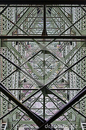 Close up of Deception Pass Bridge structural geometry Stock Photo