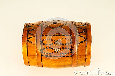 Close-up of decorated wooden barrel Stock Photo