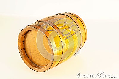 Close-up of decorated wooden barrel Stock Photo