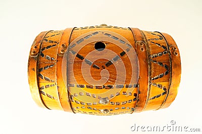 Close-up of decorated wooden barrel Stock Photo