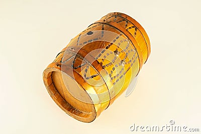 Close-up of decorated wooden barrel Stock Photo