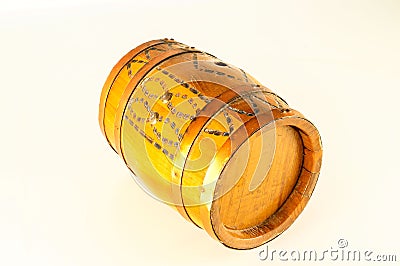 Close-up of decorated wooden barrel Stock Photo