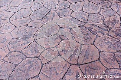Decorative patterns nature of seamless old brown stone sheet walkway for background or texture Stock Photo
