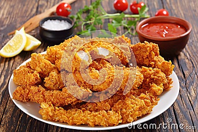 Close-up of crispy fried chicken breast Stock Photo