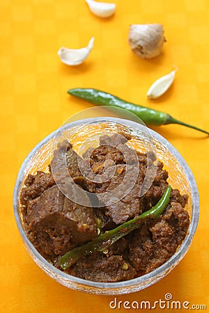 Close up of delicious keema kaleji Stock Photo