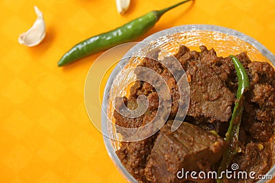 Close up of delicious keema kaleji Stock Photo