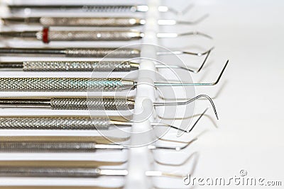 Close-up of dental instruments Stock Photo