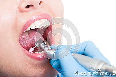 Close-up of dental tool used by dentist to polish teeth Stock Photo