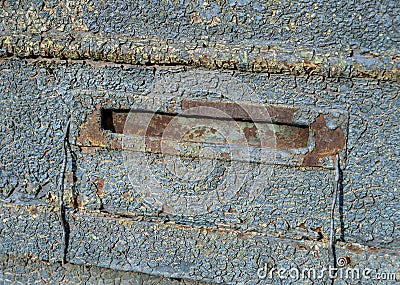 Close-up detail of an antique mail hole Stock Photo