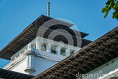 Close up detail architecture of Gedung Sate, an Old Historical building. Governor Office, icon and landmark of Bandung Stock Photo