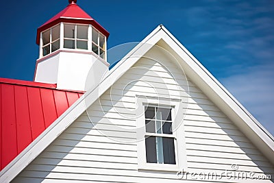 close up detail of lighthouse architectural design Stock Photo