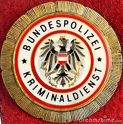 Austrian police detectives badge Stock Photo