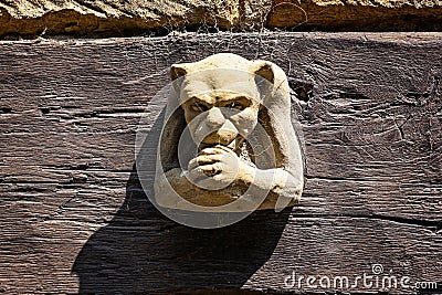 Devilish gargoyle with staring eyes Editorial Stock Photo