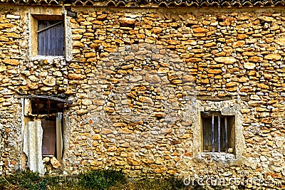 A close up of a dilapidated empty house in Murcia Stock Photo