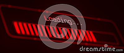 close-up of a dirty computer monitor, progress bar, concept of download, upload, or hacking a computer Stock Photo