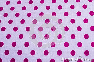 Close up dotted block circular geometric shape cotton print of red color fabric background. Seamless colorful cloth textile Stock Photo
