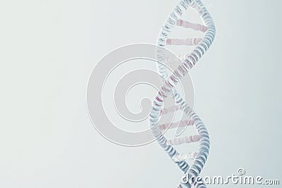 Close up of a double helix structure representing DNA in a minimalist design with a soft background Stock Photo