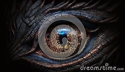 close up of a dragon's eye.Generative AI Stock Photo