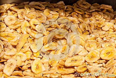 Close up of dried banana slices at Machane Yehuda Market, Jerusalem Stock Photo