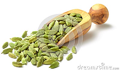 Close up of dried cardamom isolated on white Stock Photo