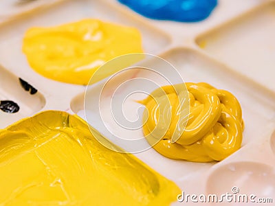 A close-up of dyes for drawing artboards Stock Photo