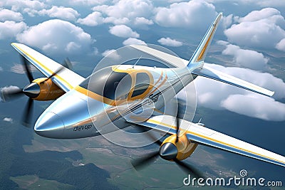 close-up of electric airplanes sleek, aerodynamic design Stock Photo