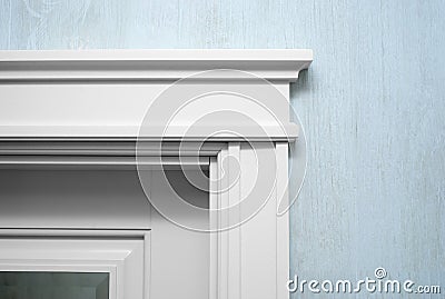 Close up an element of the door's molding Stock Photo