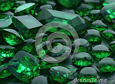 Close up of emeralds created using generative ai technology Stock Photo