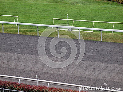 Close-up of empty Horsetrack Stock Photo