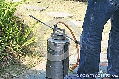 Equipment for inject eliminates termites Stock Photo
