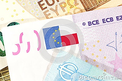 Close up of euro banknotes Stock Photo