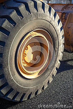 Close-up excavator tire Stock Photo