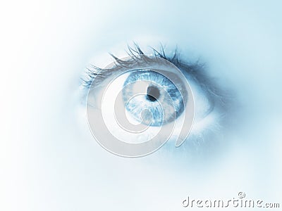 Close-Up Of Eye Blue Tone Stock Photo