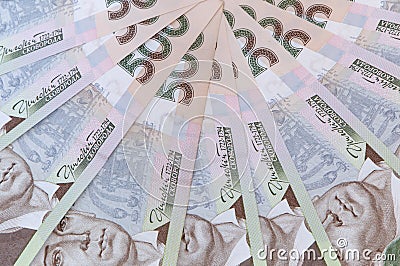 Five hundred Ukrainian hryvnias banknotes Stock Photo