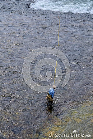 Close Up Fisherman At The Nischiki River At Iwakuni 4-9-2015 Editorial Stock Photo