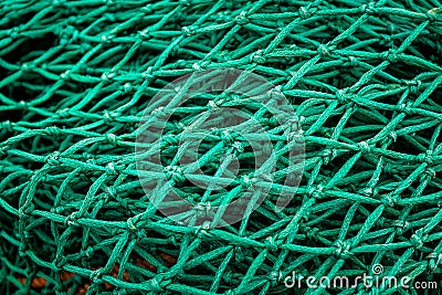 Close-up of Fishing Trawler Nets Stock Photo