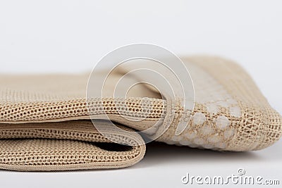 Close up of flat knit Graduated Compression Garments for leg lymphedema, edema and lipedema - powerful compression stocking for Stock Photo