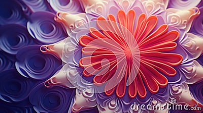 A close up of a flower made out of paper, AI Stock Photo