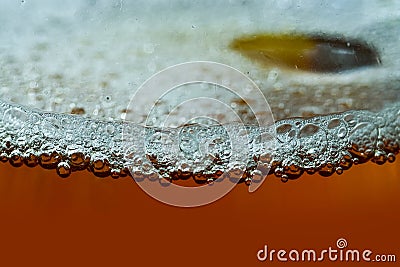 Close up of foamy beer in a glass Stock Photo