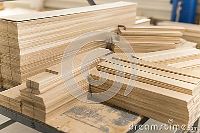 The close up of folded decorative not chipped wooden blocks Stock Photo