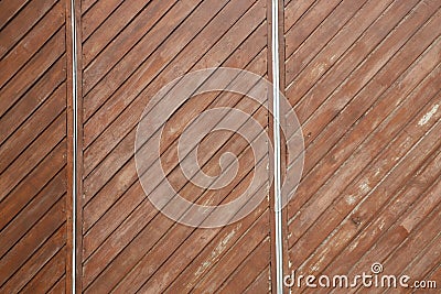 Folding doors Natural dyed wood paneling Making the pattern into a herringbone pattern Stock Photo