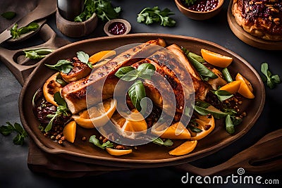 Close-Up Food Photography of Non-Veg and Veg Food Stock Photo