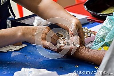 Close-up of fortune teller hand Stock Photo